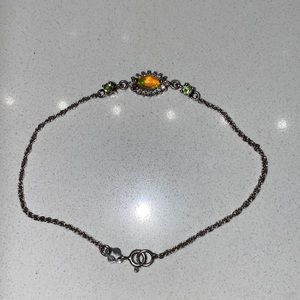 AMAZING DEAL Custom-Made Sterling Silver Diamond Opal Peridot Bracelet